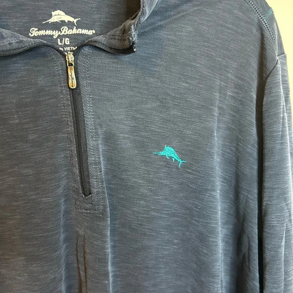 Tommy Bahama Navy Blue Quarter Zip - Picture 5 of 5
